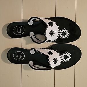 Jack Rogers Jelly Sandal Size 10 Black/White